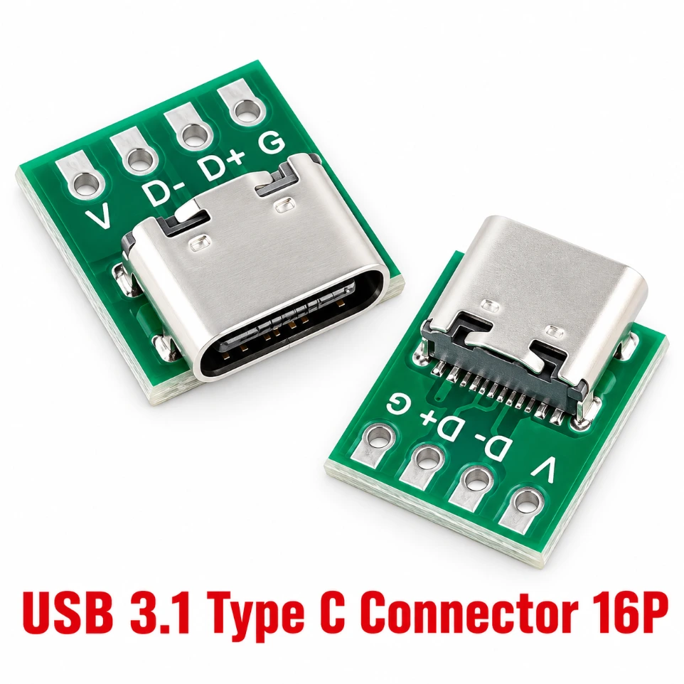 [845127845] USB 3.1 Type C Connector Board DIY Serial Basic Breakout Female Connector