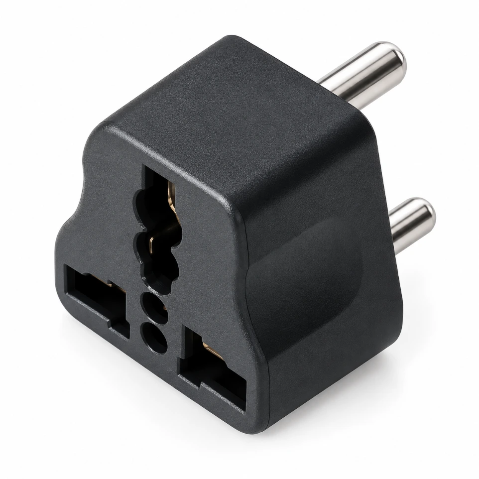 [90741] 3-Pin Universal to Indian Conversion Plug Adapter (Black)