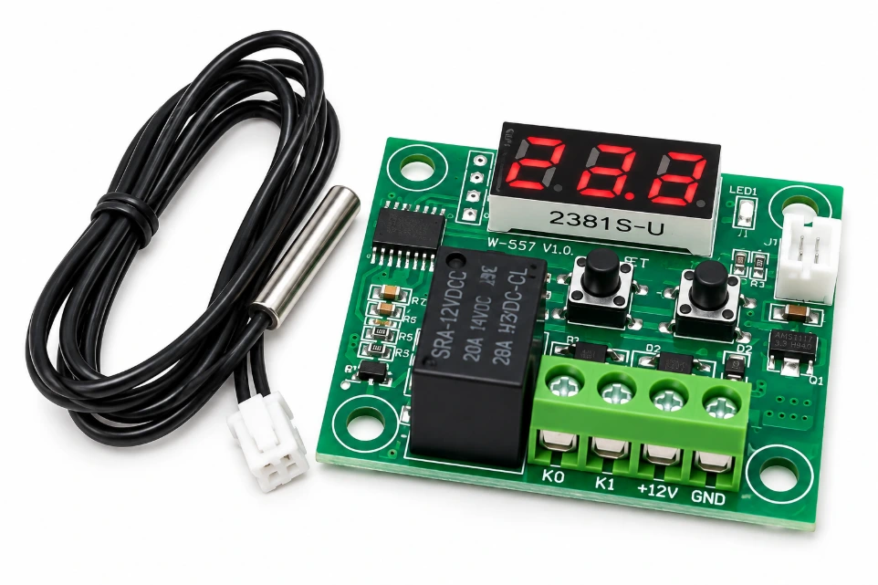 [98217] W1209 12V Digital Temperature Controller Module W/ Display and NTC Temp Sensor