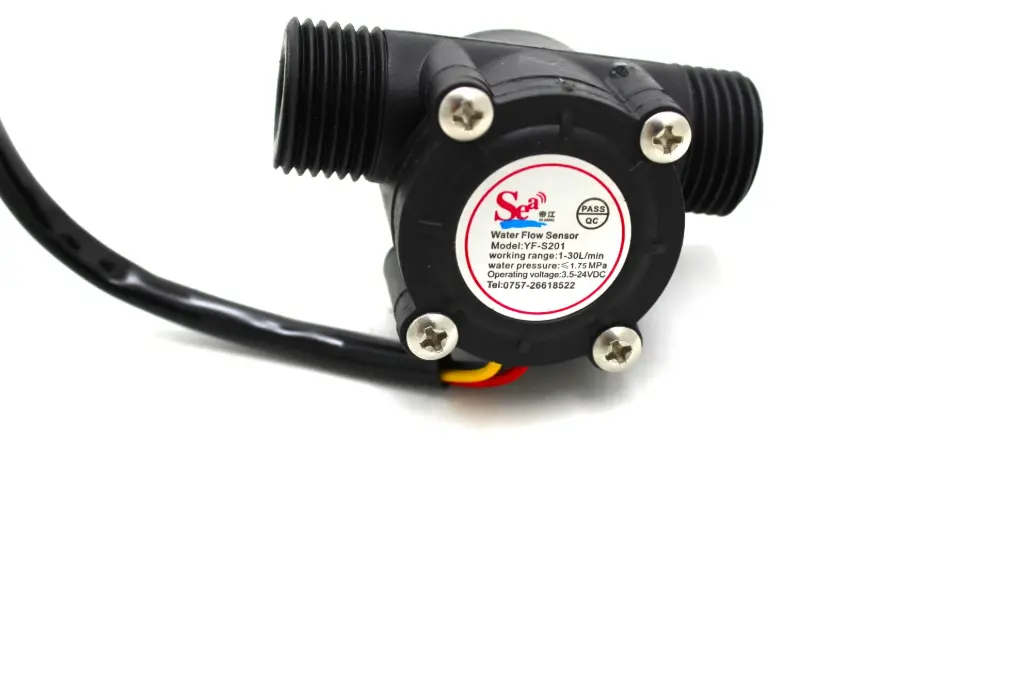 [987412] YF-S201 Water Flow Sensor – G1/2" Interface, 1-30L/min Flow Rate, Hall Effect Liquid Flowmeter for Arduino & Liquid Management