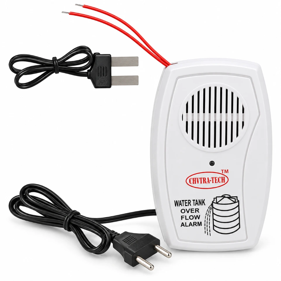 [93102] Water Tank Overflow Alarm, in both Hindi and English languages, Works with AC220-240V, Heavy Brass Parts, Loud Sound, with a Water Sensor