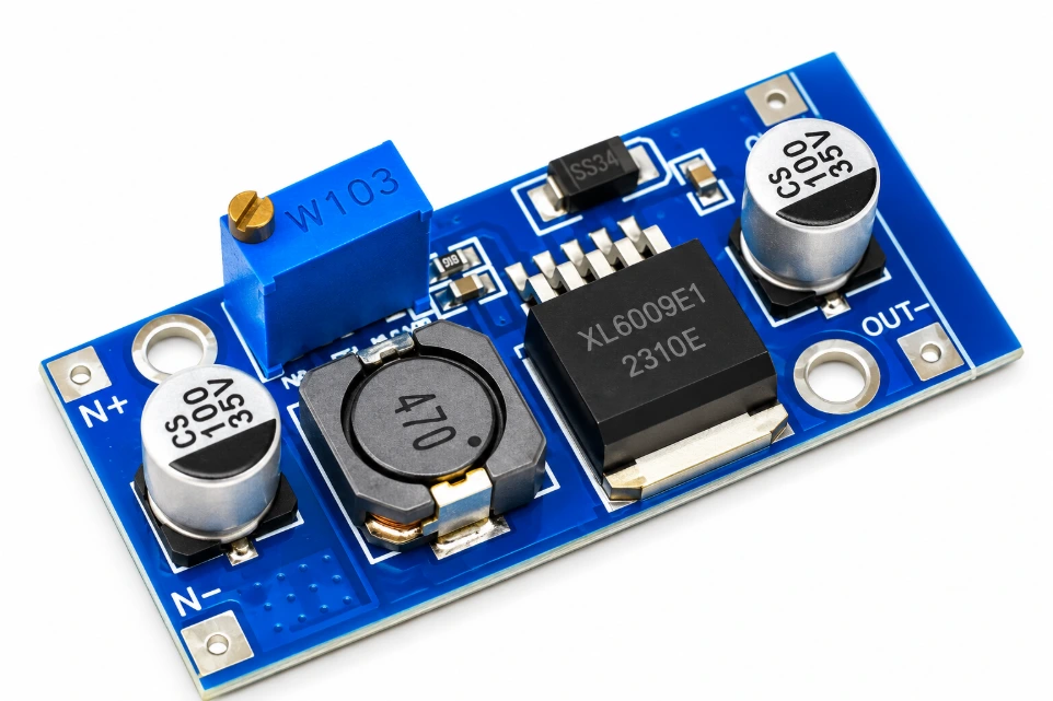 [12101378] XL6009 DC-DC Step-Up Boost Converter Module – High-Performance 4A Adjustable Voltage Regulator, Ultra LM2577 Upgrade for DIY Electronics and Robotics