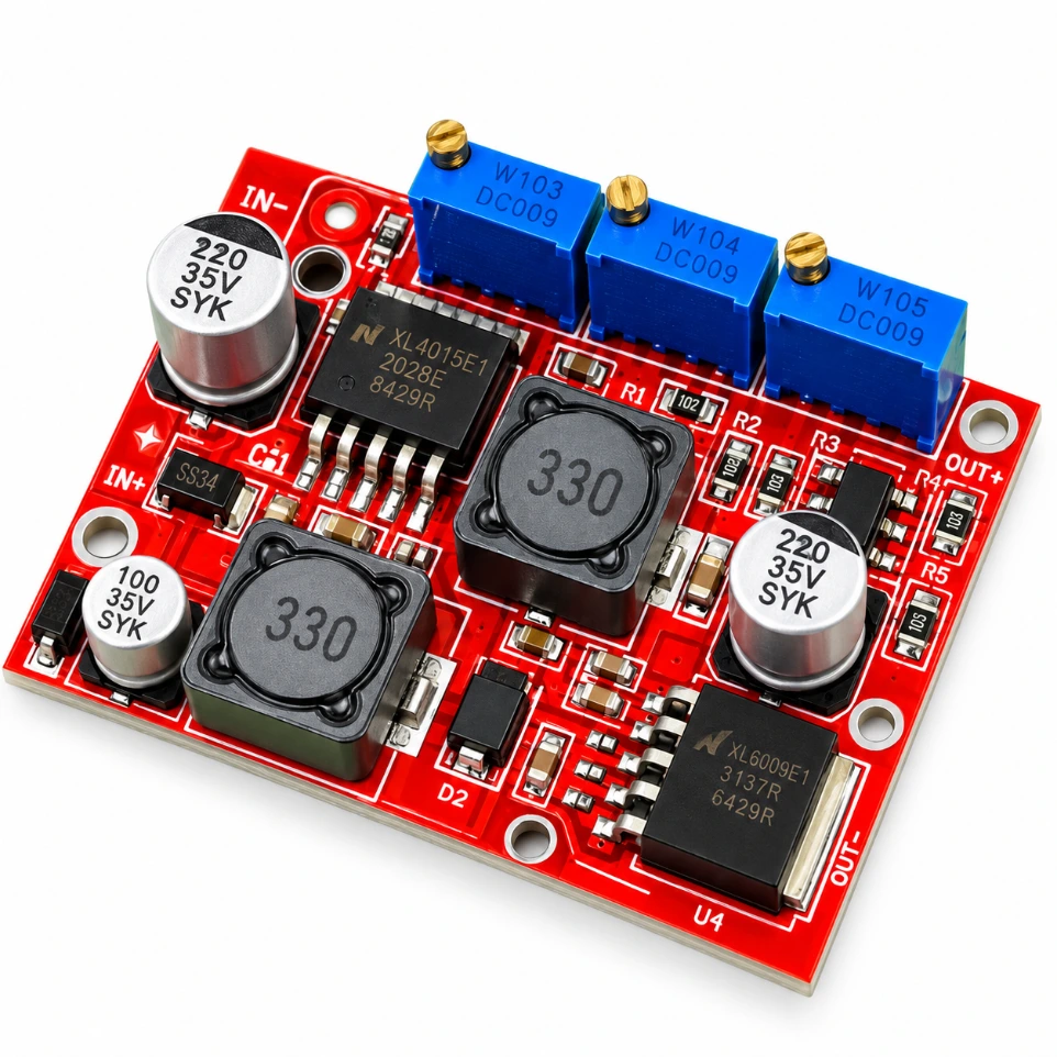 [7255978] XL6009 Automatic Buck-Boost DC-DC Voltage Converter Module for Solar Panels