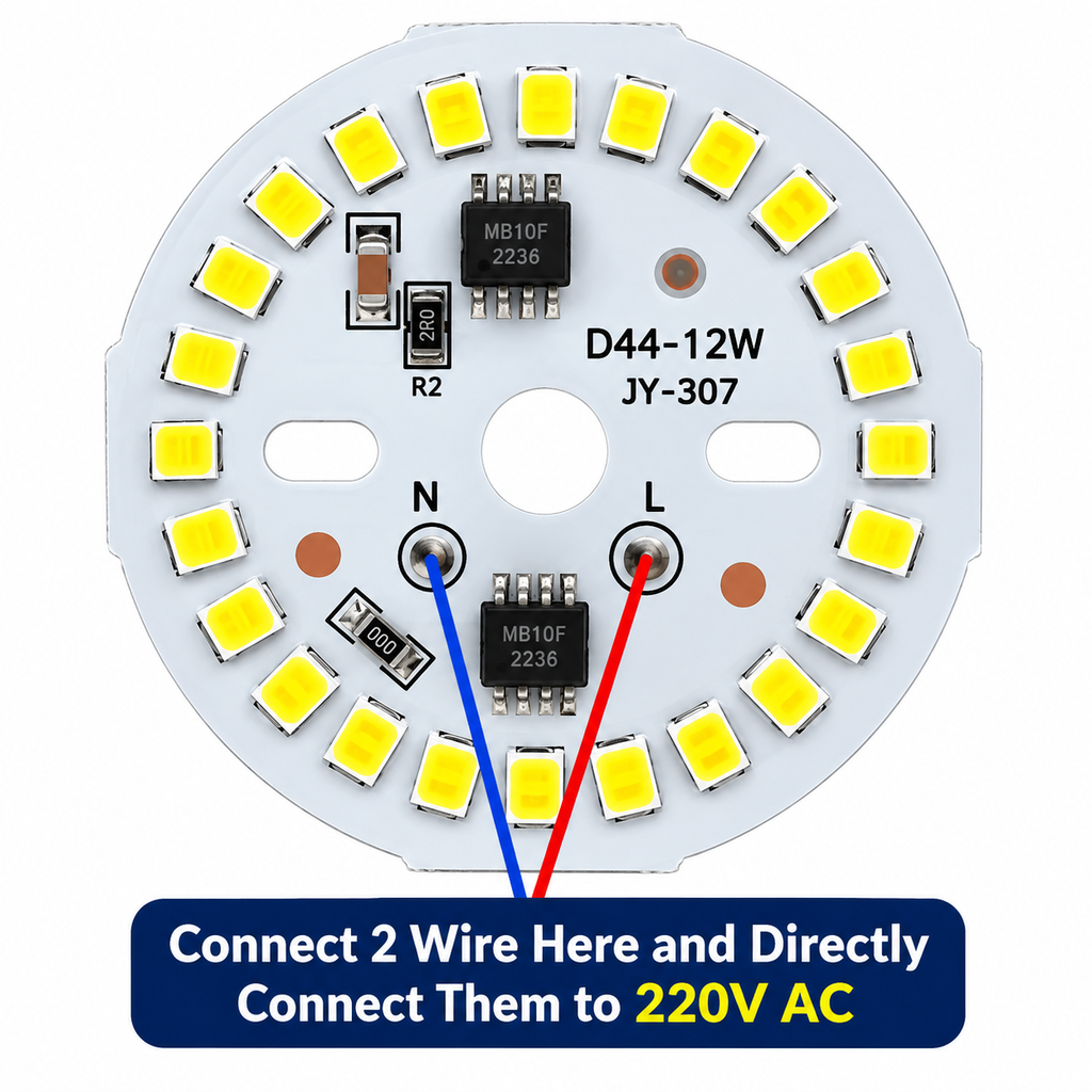[124874] 12W Cool White LED DOB Module 220V AC Round PCB