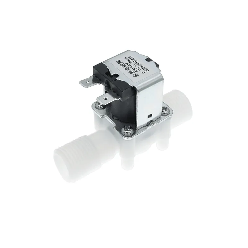 12V DC 1/2 inch Plastic Electric Solenoid Valve Normally Closed (NC) Water Inlet Flow Switch