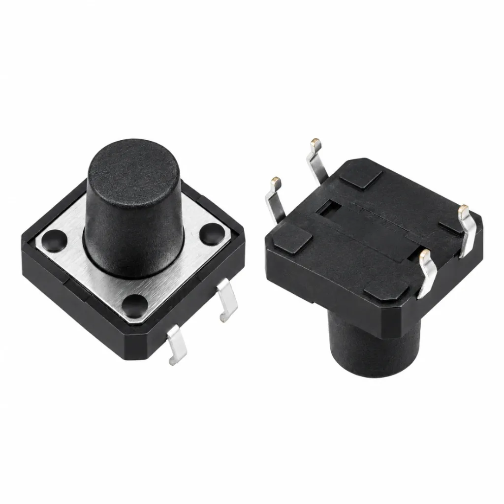 [601230] 12x12x6mm Tactile Push Button Switch  – 4-Pin Momentary PCB Mount Micro Switch