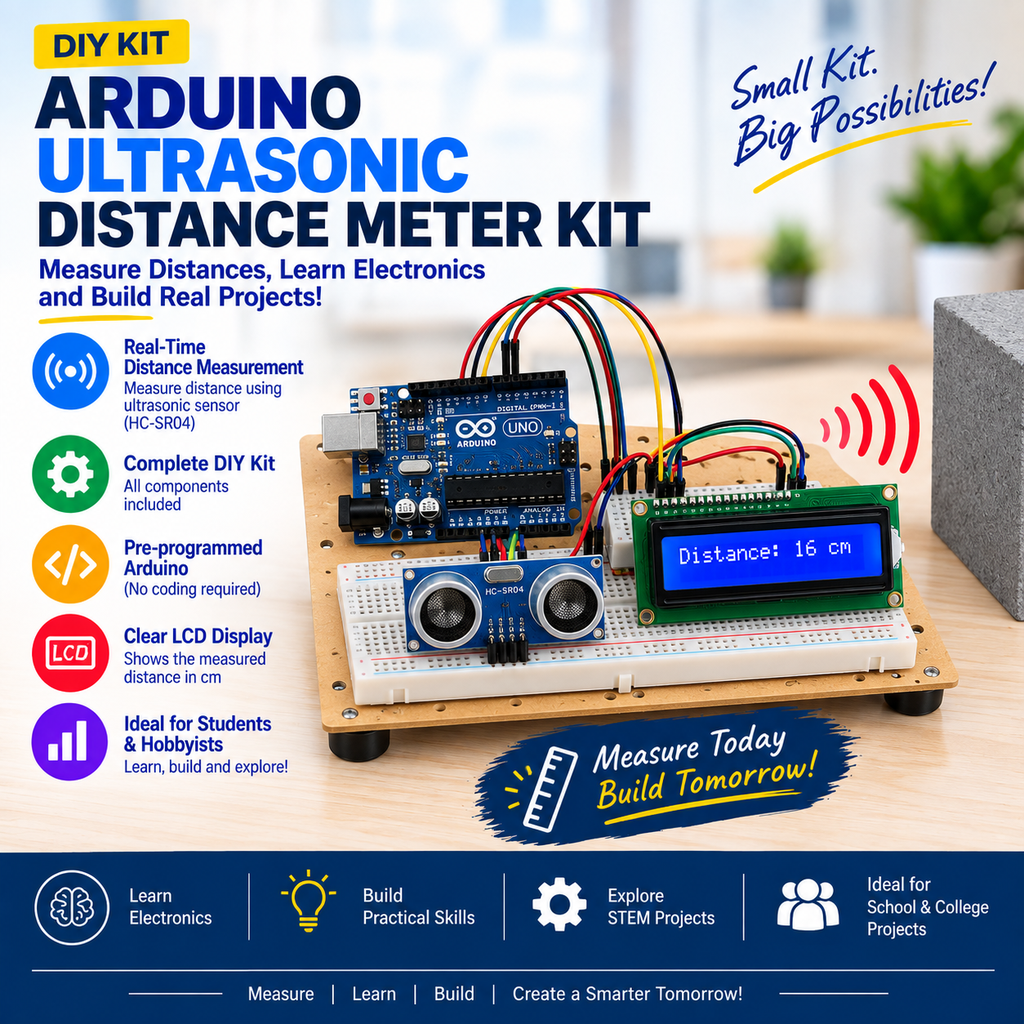 [10152015] Arduino Ultrasonic Distance Meter DIY Kit