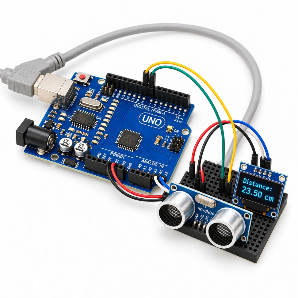 Arduino Ultrasonic Distance Meter DIY Kit