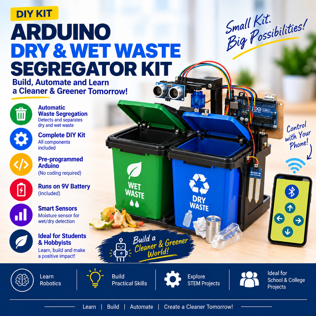 [301203] Arduino Dry & Wet Waste Segregator DIY Kit