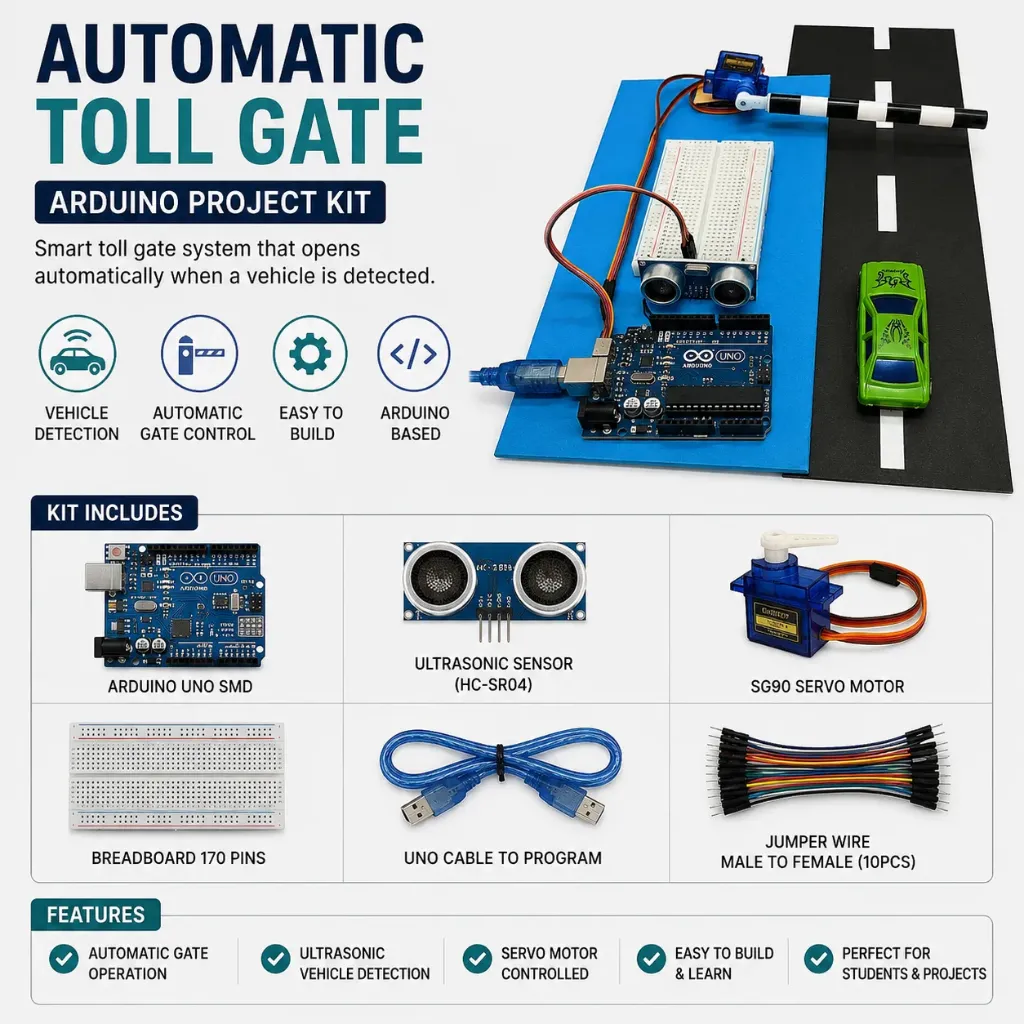 [60121] Automatic Toll Gate Using Arduino and Ultrasonic