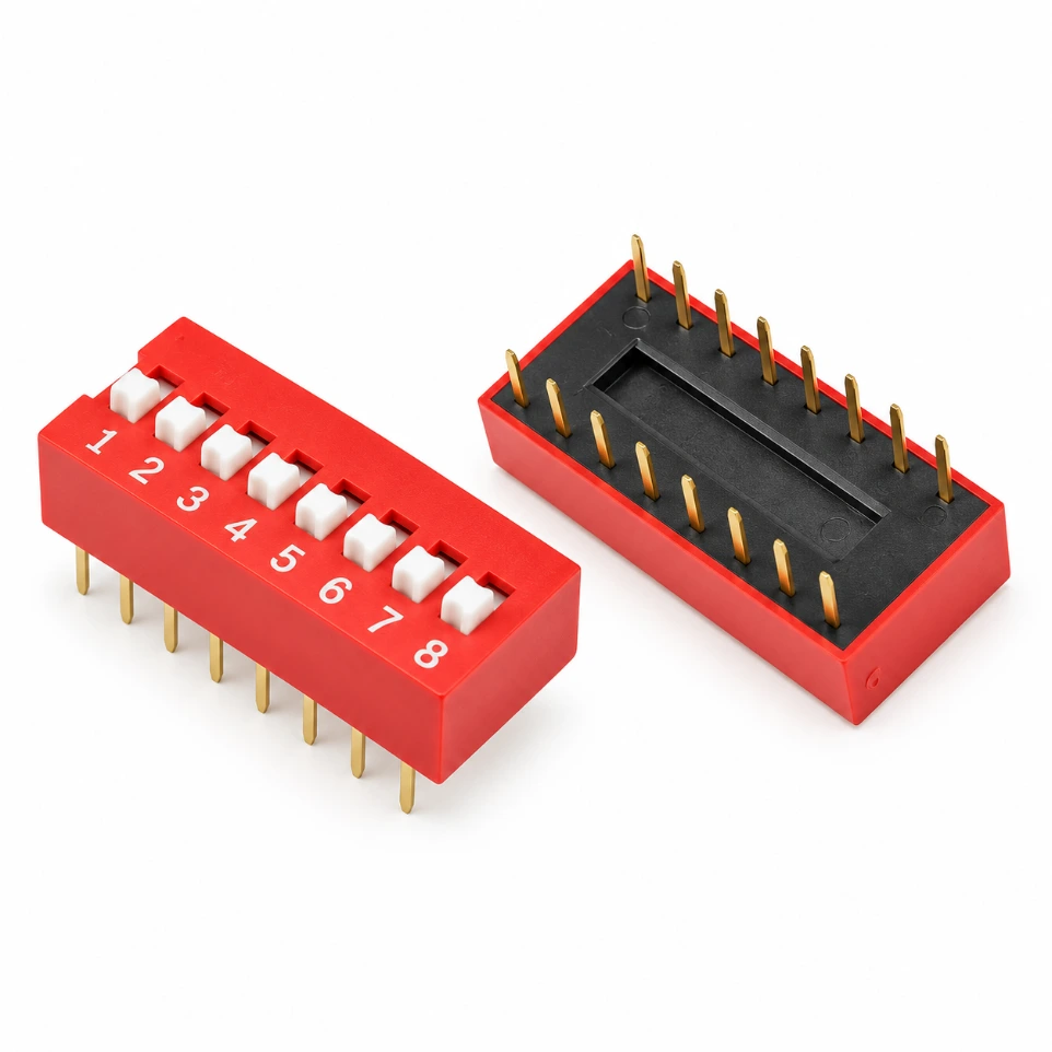 [901304] 8-Pin Flat Dial Rotary DIP Switch 2.54mm