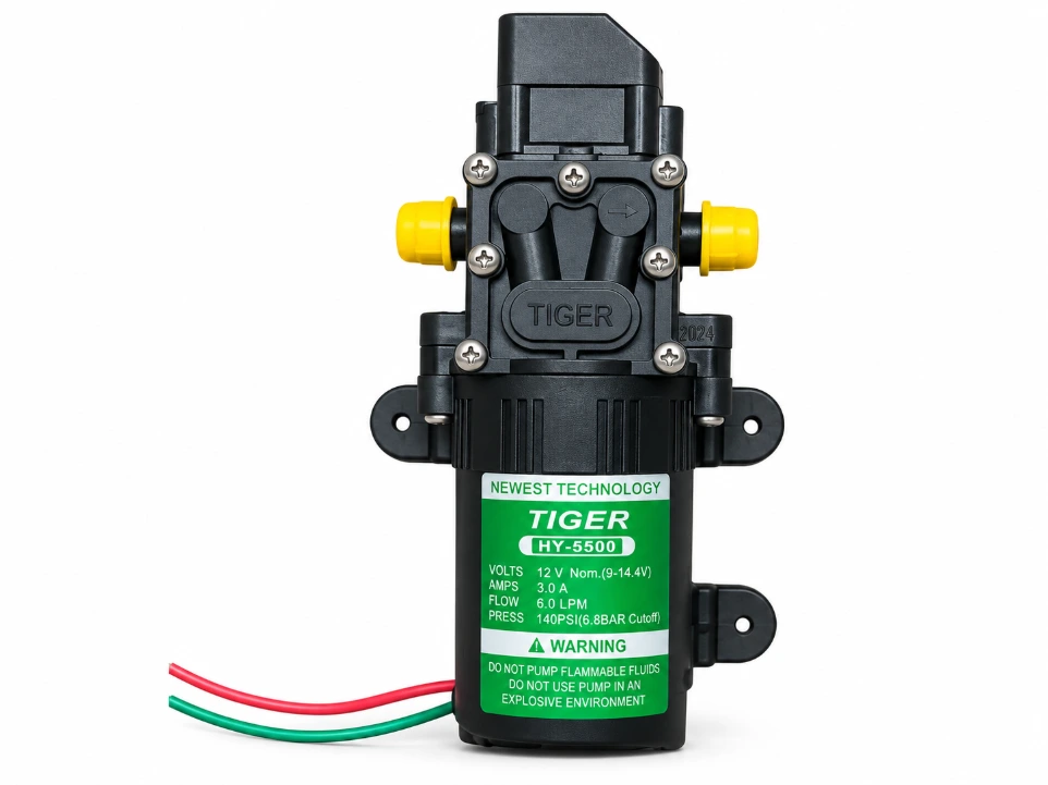 Tiger HY-5500 12V 140 PSI High Pressure Diaphragm Pump