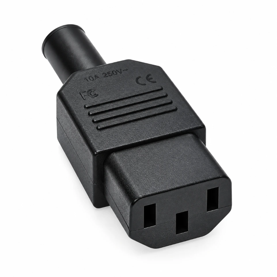 [01230156] 3-Pin Female Power Plug for Computers & UPS Systems
