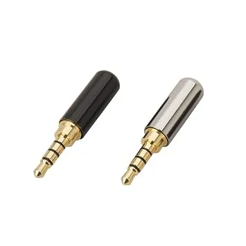 3.5Mm 4 Pole Metal Aux Pin with Gold Plated for Earphone, Pc, Laptop, Tab, Mobile, Projector