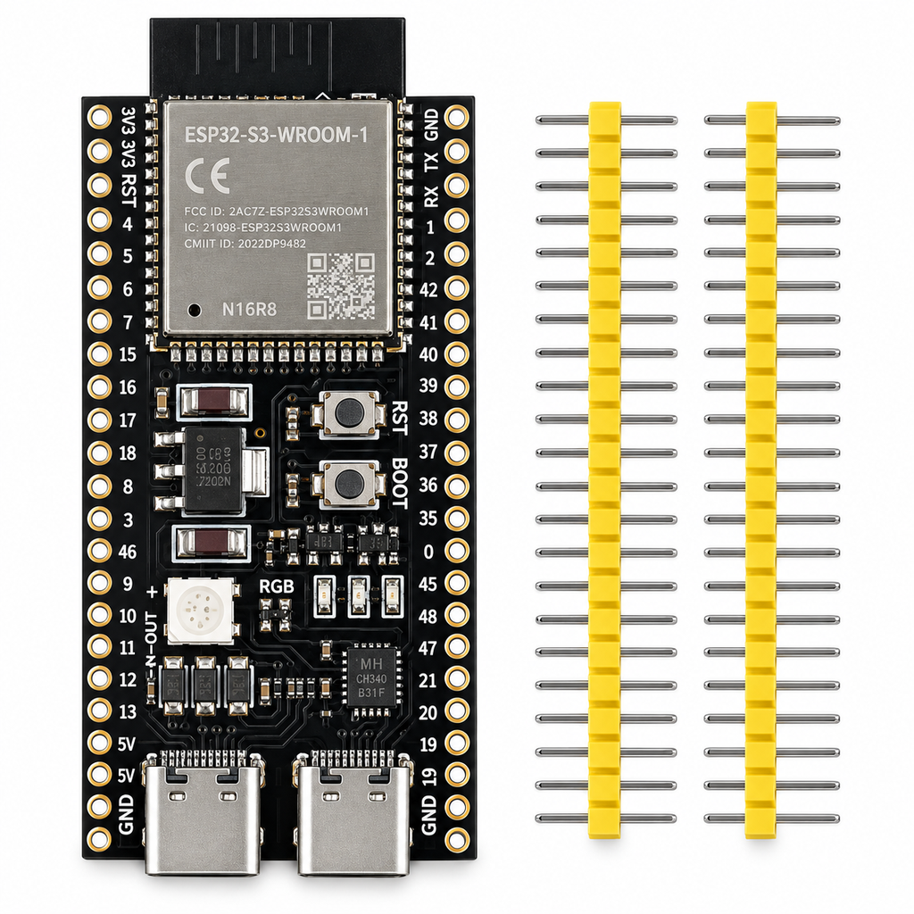 [90152026] ESP32-S3-WROOM1-N16R8 Development Board - Unsoldered Header - CH9102
