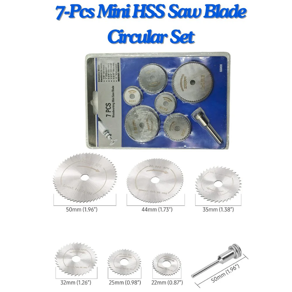 Mini Circular Saw blades 7 Pieces Set for Wood Aluminum Cutting Disc