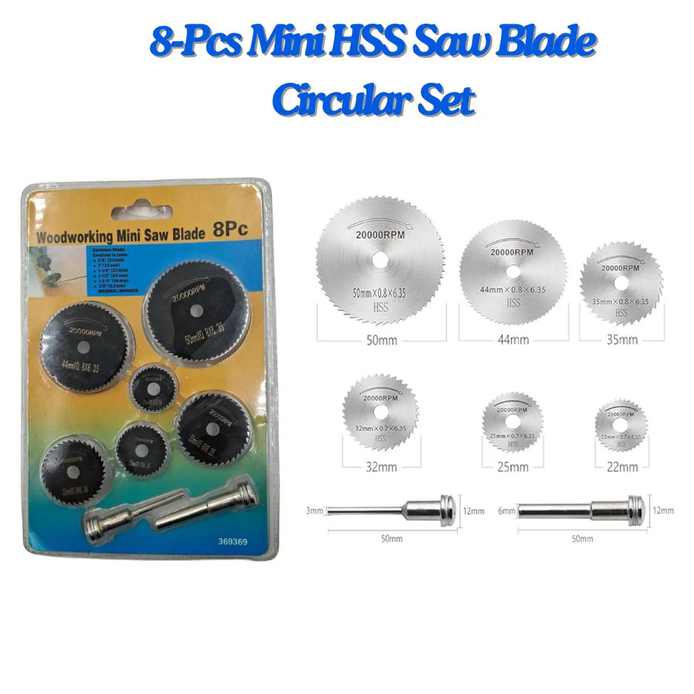 Mini Circular Saw blades 8 Pieces Set for Wood Aluminum Cutting Disc