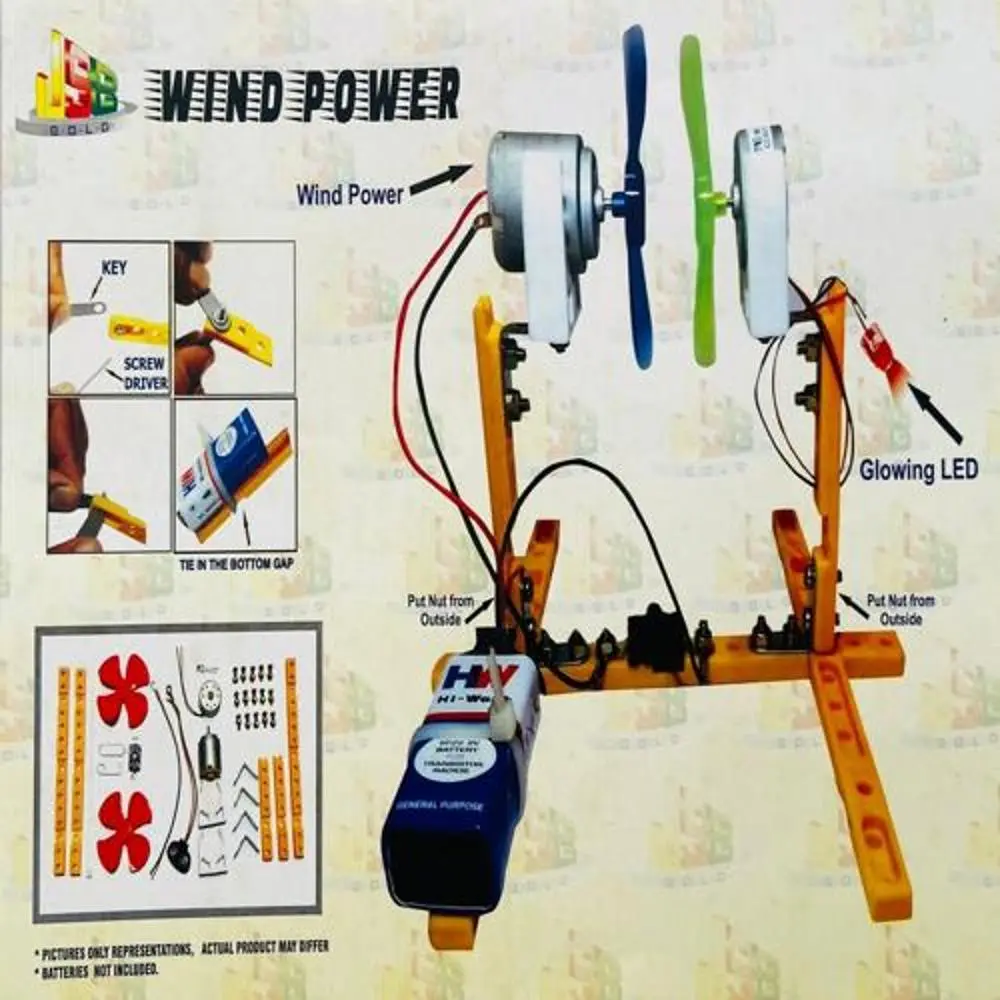 DIY – Wind Power Electricity Kit – Tested & Verified (Educational projects and learning DIY kit) 