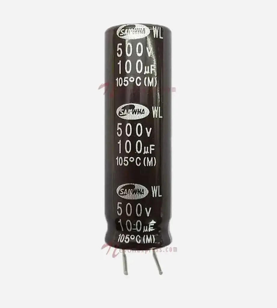 100uF 500V Polarised Electrolytic Capacitor 2 Pin Leads
