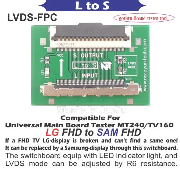 L to S LVDS Switch Board. LG To Samsung LVDS Converter