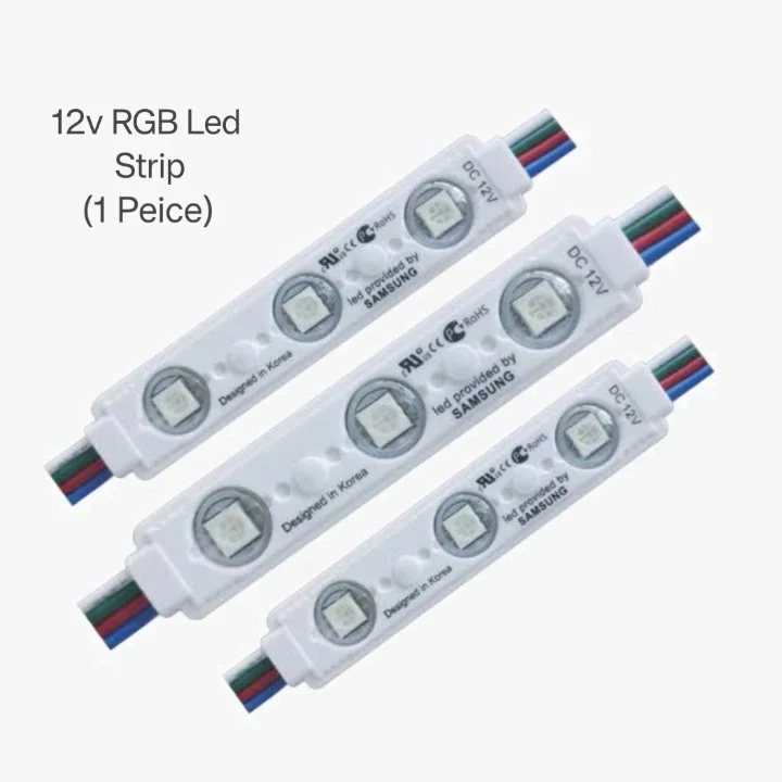 [90761] 3 LED 12v RGB Optical Module Strip-5050 SMD Waterproof 4 Wire Interior Light 
