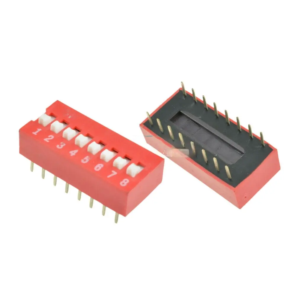 8-Pin Flat Dial switch  2.54mm