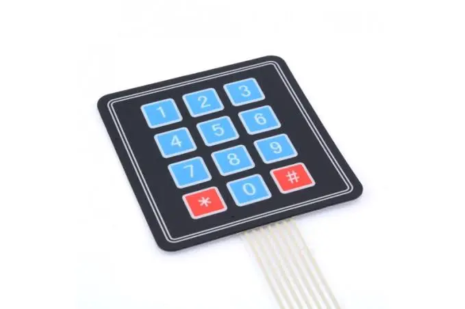 4×3 Matrix 12 keys Membrane Switch Keypad 