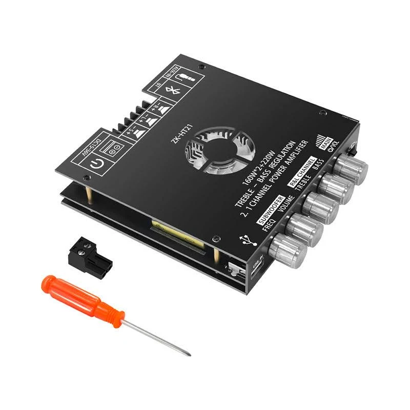 [104561468] ZK-HT21 Bluetooth Amplifier Board 160W*2+220W with Treble and Bass Control 2.1
