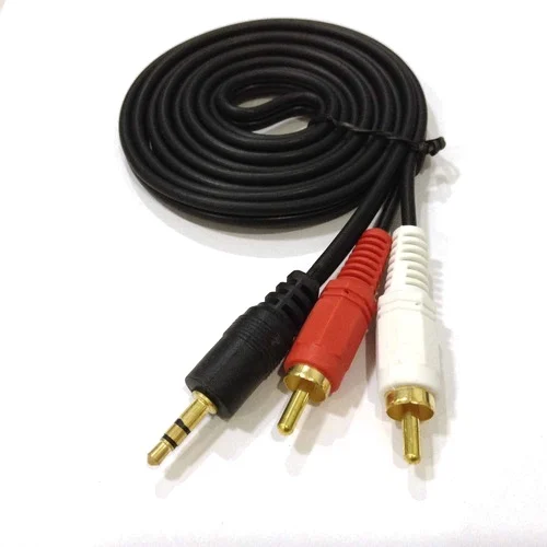 3.5mm Stereo Audio Male to 2 RCA Male Cable - 1.5 Meter (Black)