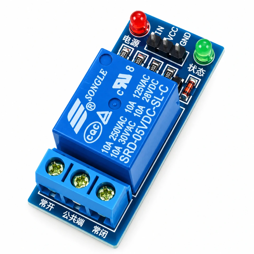 12V 1-Channel Relay Module with Optocoupler Isolation – 10A High ...