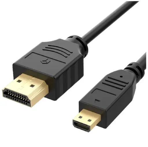 [6564] Black 1.5M Micro HDMI to HDMI Copper-Clad Steel, Cable for Raspberry Pi 4B