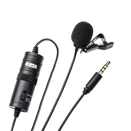 [5912471] Boya ByM1 Auxiliary Omnidirectional Lavalier Condenser Microphone with 20ft Audio Cable (Black)