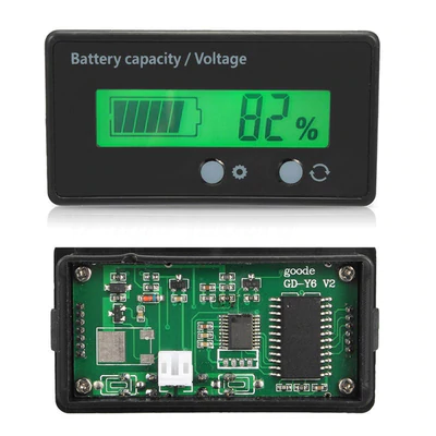 [9638795] 12-84V Battery Power Display Meter Lithium Battery Lead-acid Battery Power Display GY-6GS Green 3 Strings Lithium Battery