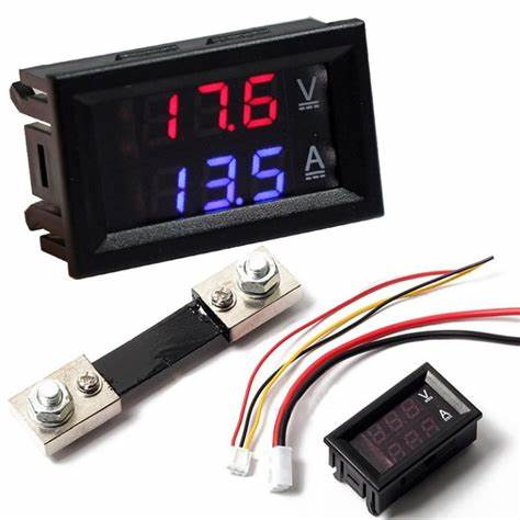 [7255752] 0.28 inch Digital Voltmeter Ammeter DC 100V 50A LED Amp Volt Meter With Shunt