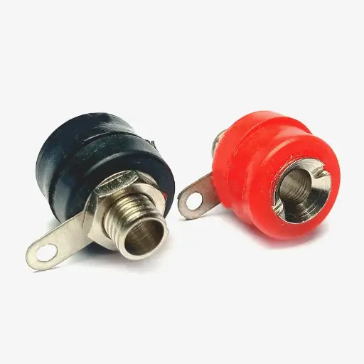 [7611338] Banana Plug 4mm Female Socket Connector (Red & Black Pair)