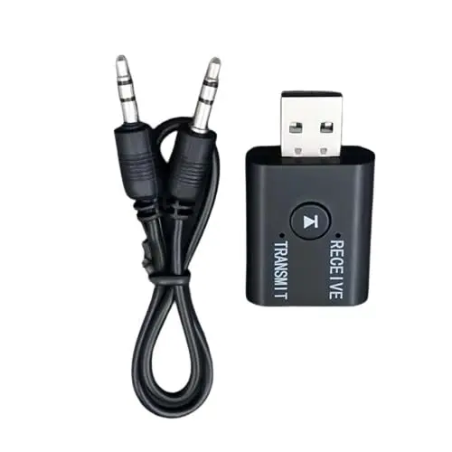 [30775] 2 in 1 Bluetooth 5.0 Transmitter & Receiver with 3.5mm AUX for TV PC Headphones Home and Car Stereo Audio Systems