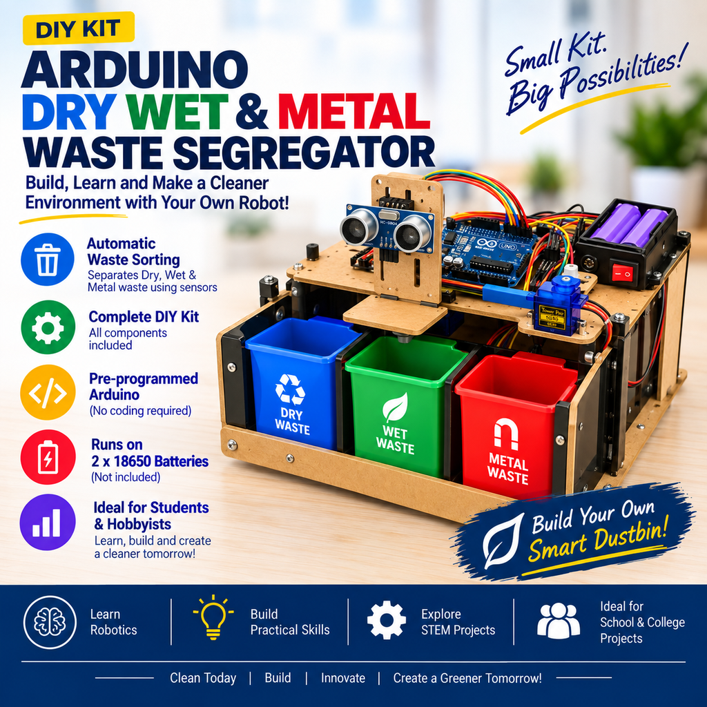 Dry, wet and metal waste segregator components kit with charger ...