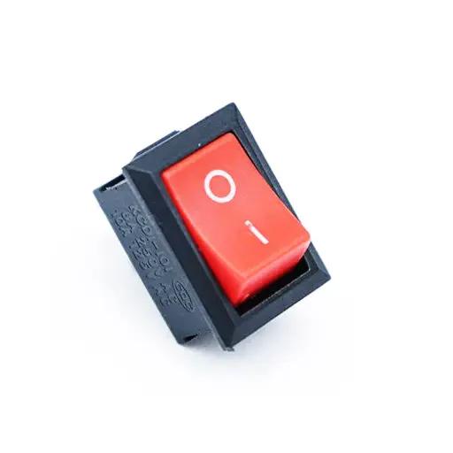 [76576] 6A 250V AC SPST ON-OFF Rocker Switch Red / Black