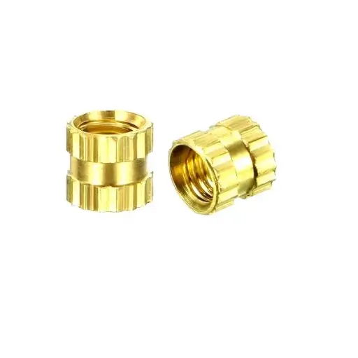 [1489489] M3 X 6 mm Brass Heat Set Threaded Round Insert Nut-5 Pcs