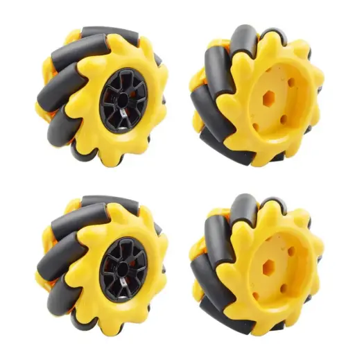 [854128] Yellow McNamum Wheel 60MM-K Compatible with 6.7mm couplings(Pack of 4)