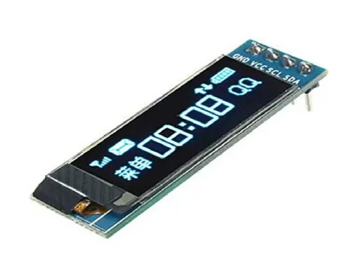 [39712] 0.91 inch 128×32 Blue OLED Display Module with I2C/IIC Serial Interface