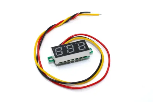 [93257] 0.28-inch 0-100V Three Wire DC Voltmeter Red 