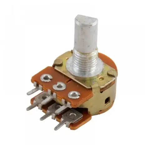[974315] 100K Rotary Dual Gang Potentiometer-D Shaft 