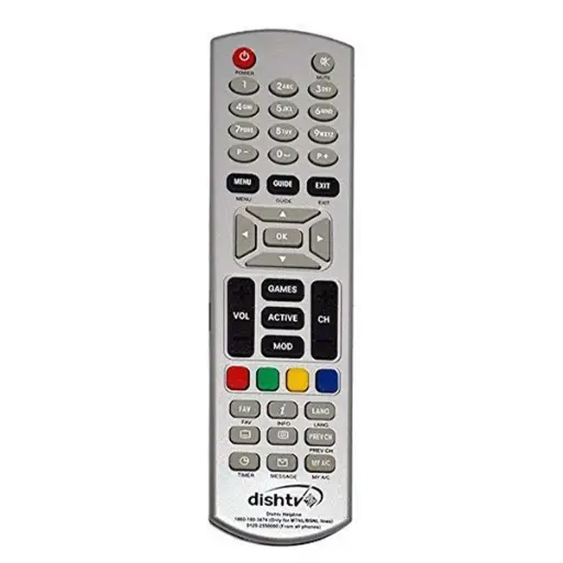 [643854] Dish TV Remote Compatible for Dish TV Set Top Box (Silver)